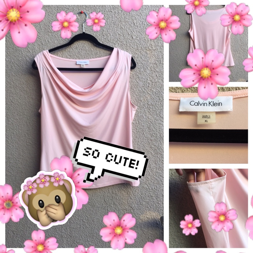 Calvin Klein,Sleeveless,Light Salmon Pink,Size XL